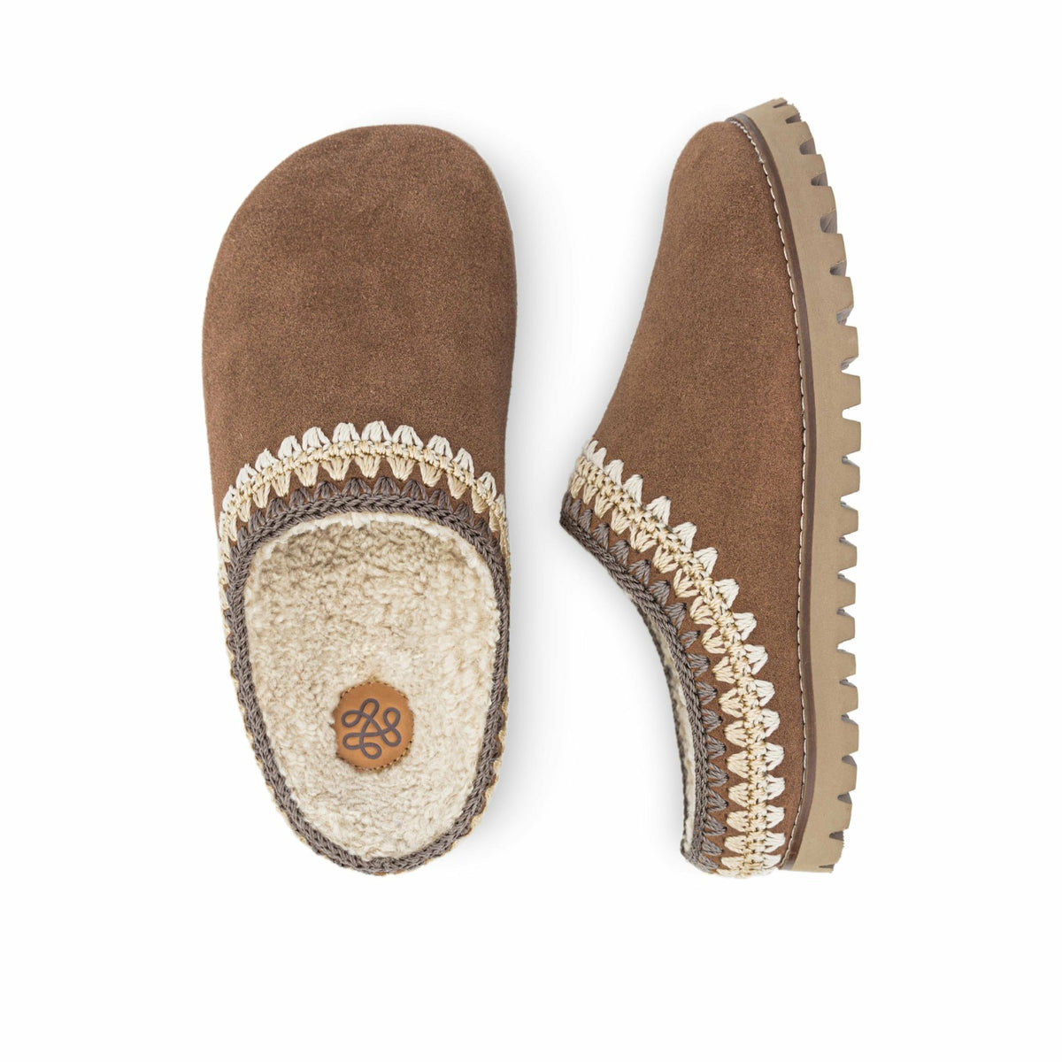 The Sak Bolinas Everyday Clog in Tobacco Shearling Suede