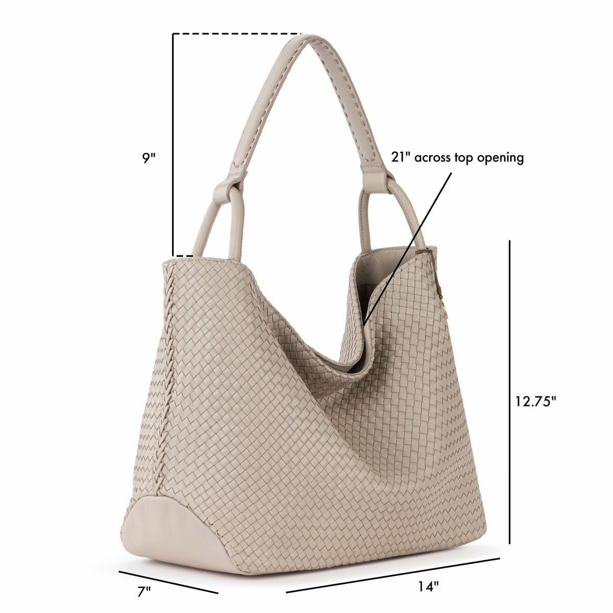 The Sak Los Feliz Large Tote Bag in Woven Sand Leather