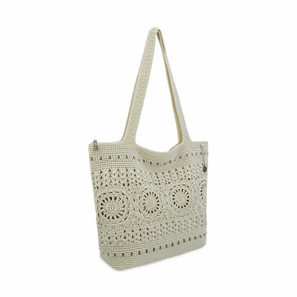 The Sak Sola Carryall Tote Bag in Natural Medallion Crochet
