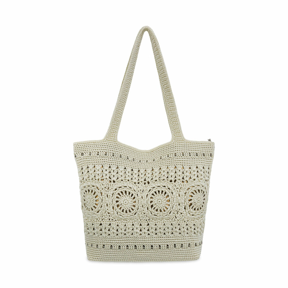The Sak Sola Carryall Tote Bag in Natural Medallion Crochet