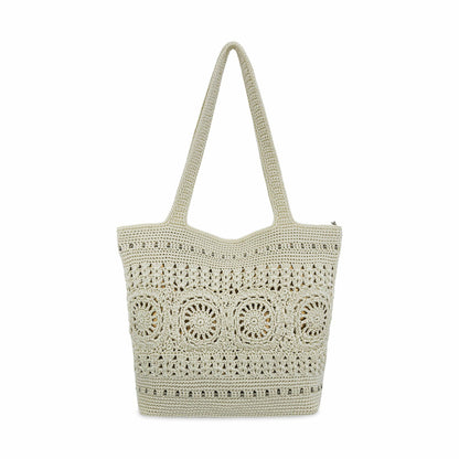 The Sak Sola Carryall Tote Bag in Natural Medallion Crochet
