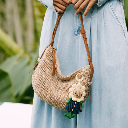 The Sak Tess Shoulder Bag in Bamboo Static Crochet