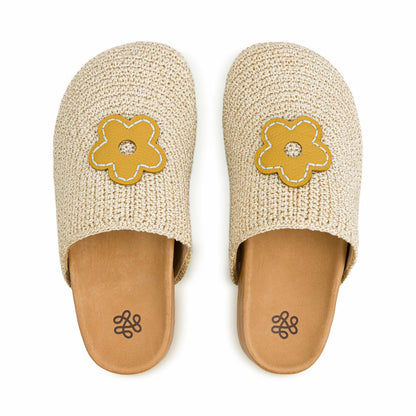 The Sak Bolinas Clog in Natural Buttercup Flower Crochet
