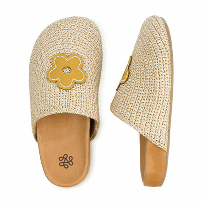 The Sak Bolinas Clog in Natural Buttercup Flower Crochet