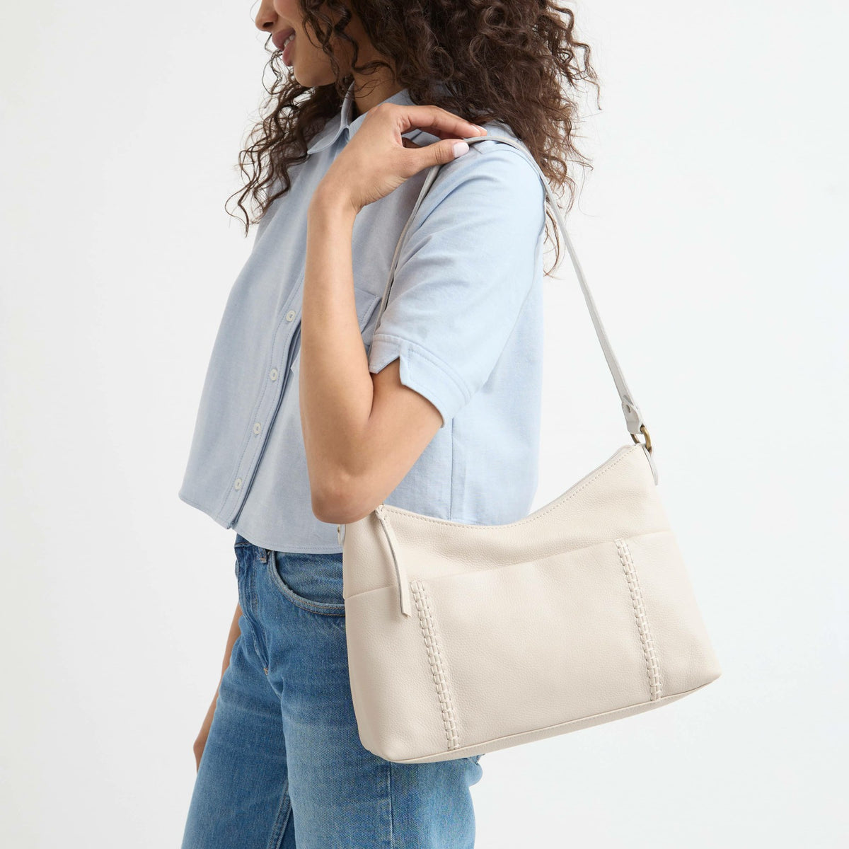 The Sak Melrose Shoulder Bag in Stone Leather
