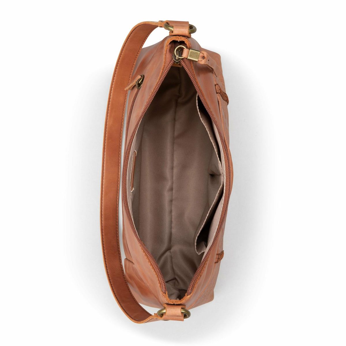 The Sak Melrose Shoulder Bag in Tobacco Floral Embossed Leather