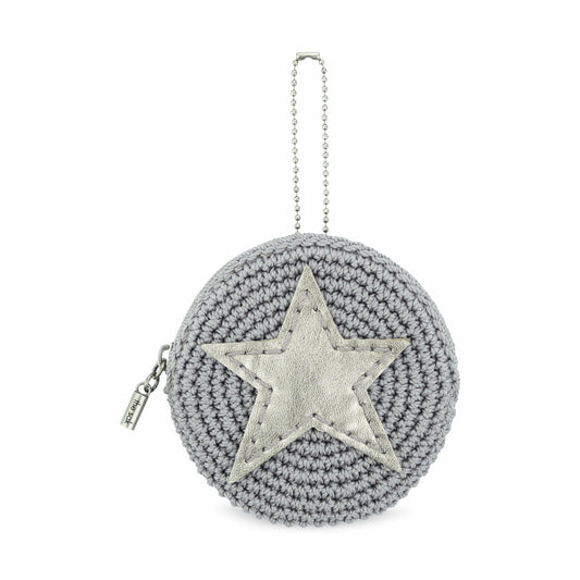 The Sak Circle Coin Pouch in Mist Pyrite Star Crochet