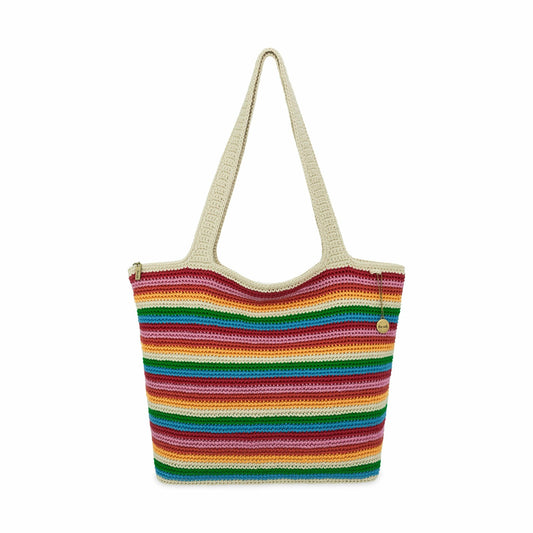 The Sak Sola Carryall Tote Bag in Rainbow Stripe Crochet