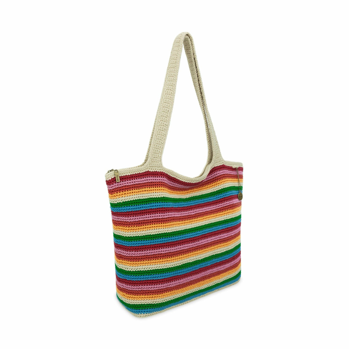 The Sak Sola Carryall Tote Bag in Rainbow Stripe Crochet