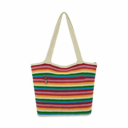 The Sak Sola Carryall Tote Bag in Rainbow Stripe Crochet