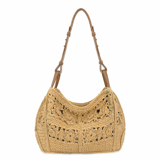 The Sak Los Feliz Hobo Bag - Natural Tonal Flower Hand Crochet