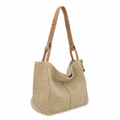The Sak Los Feliz Medium Tote Bag in Bamboo Static Crochet