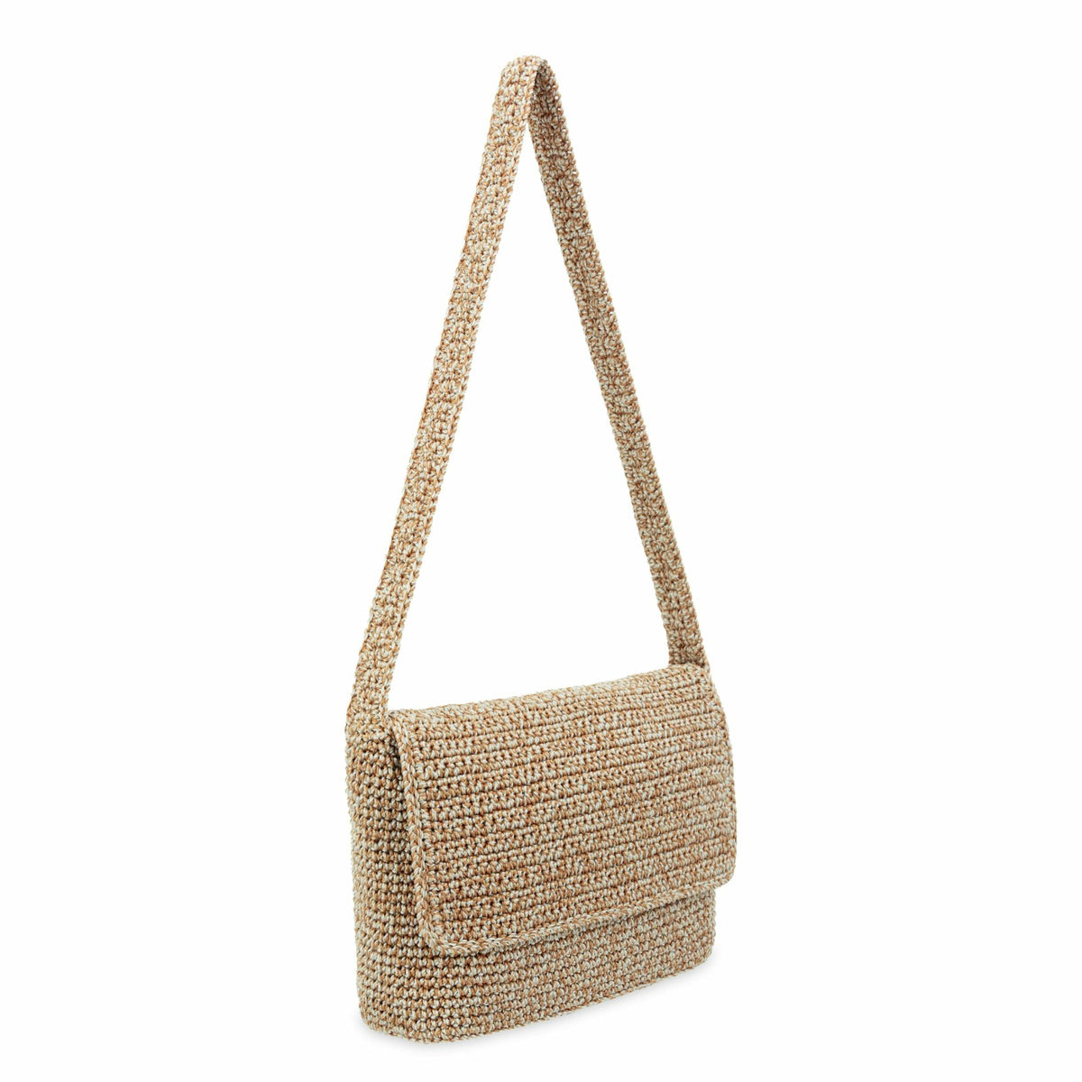 The Sak Marlow Flap Shoulder Bag in Bamboo Static Crochet
