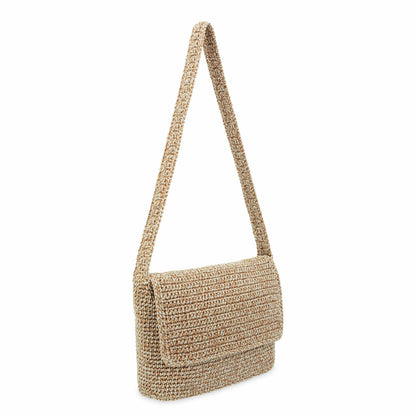 The Sak Marlow Flap Shoulder Bag in Bamboo Static Crochet