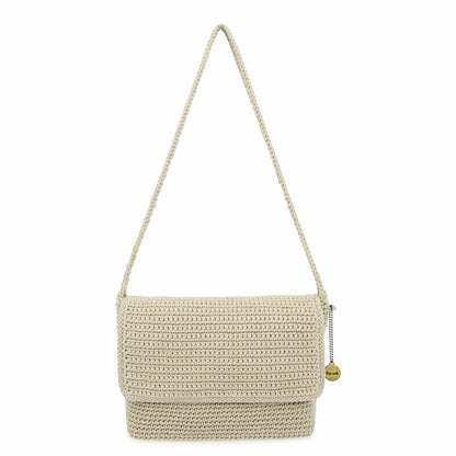 The Sak Marlow Flap Shoulder Bag in Ecru Crochet