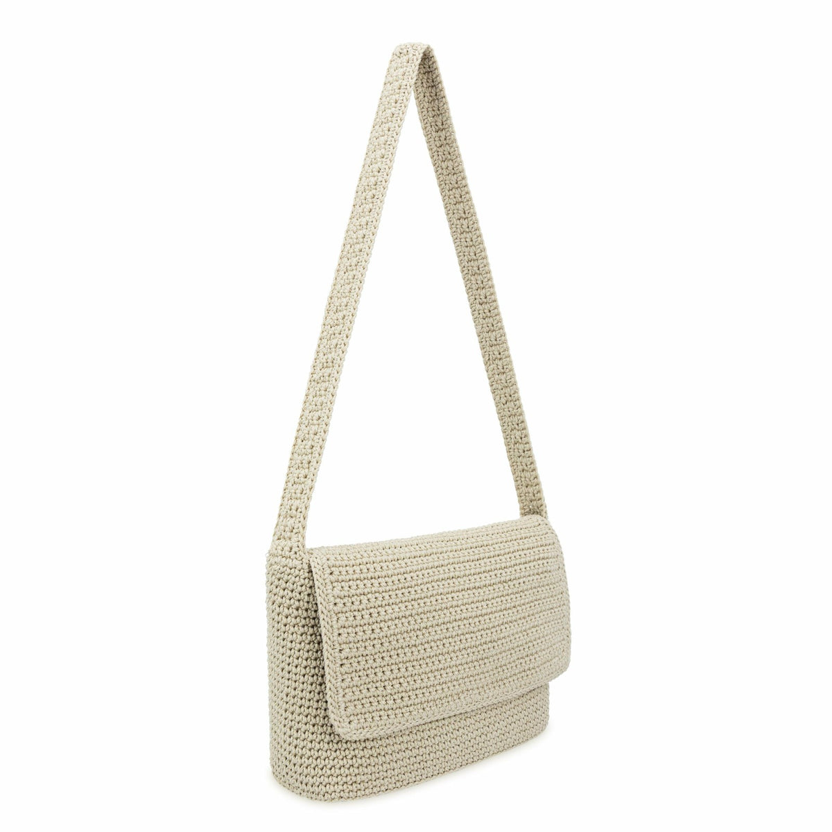 The Sak Marlow Flap Shoulder Bag in Ecru Crochet