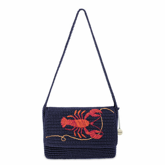 The Sak Marlow Flap Shoulder Bag in Lobster Crochet