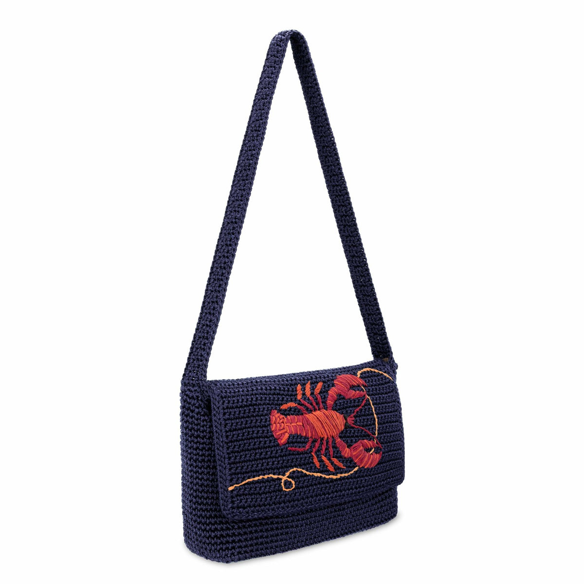 The Sak Marlow Flap Shoulder Bag in Lobster Crochet