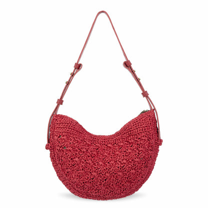 The Sak Tess Shoulder Bag in Scarlet Primrose Straw