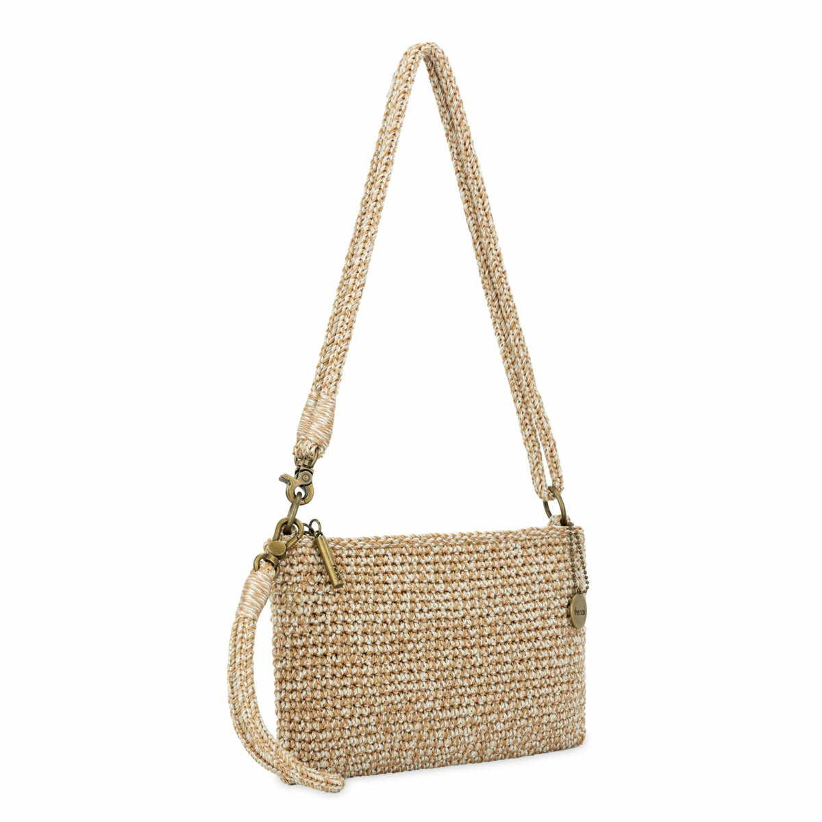 The Sak Vita Convertible Wristlet in Bamboo Static Crochet