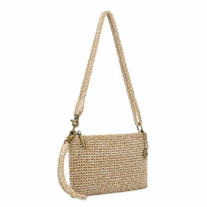 The Sak Vita Convertible Wristlet in Bamboo Static Crochet