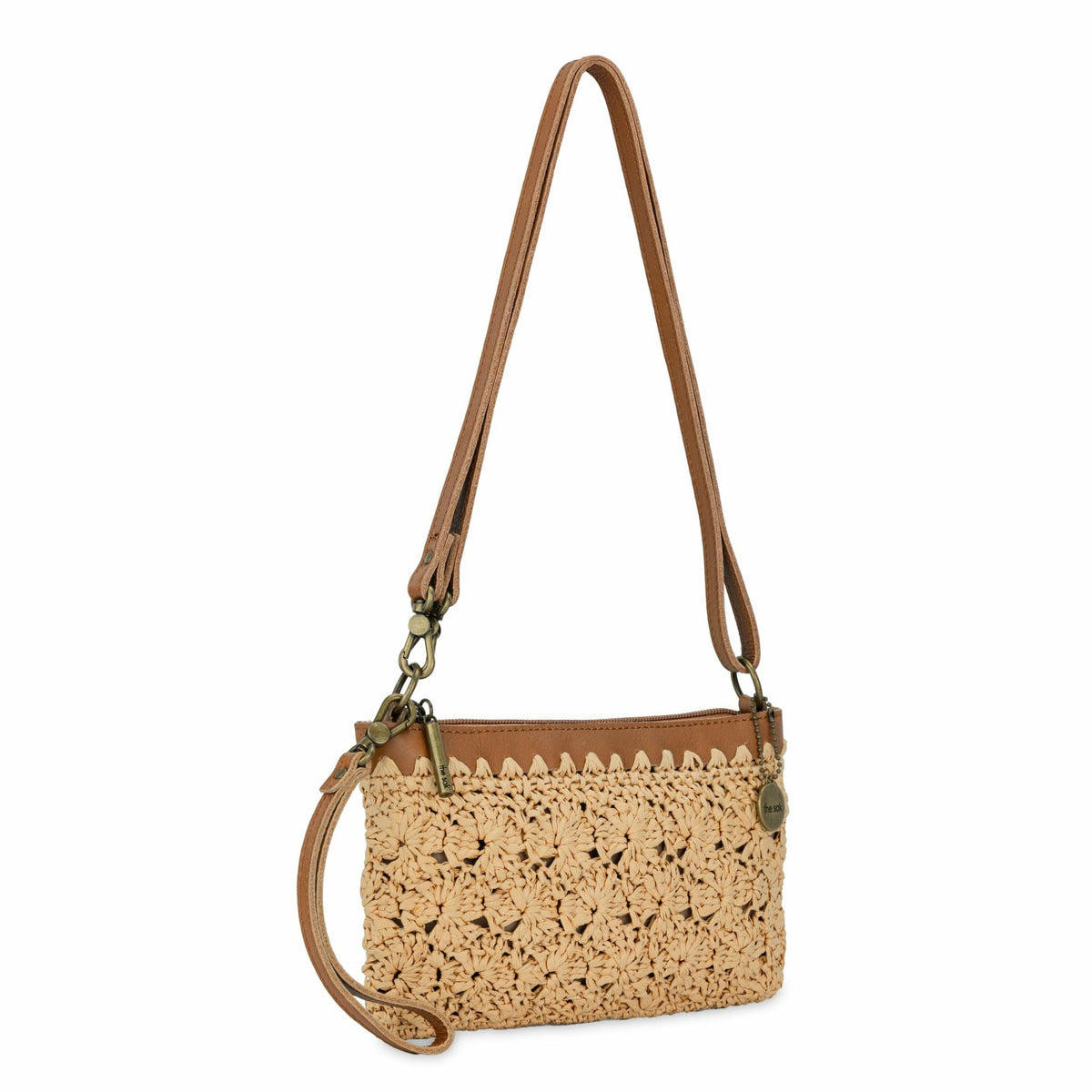 The Sak Vita Convertible Wristlet in Natural Primrose Straw