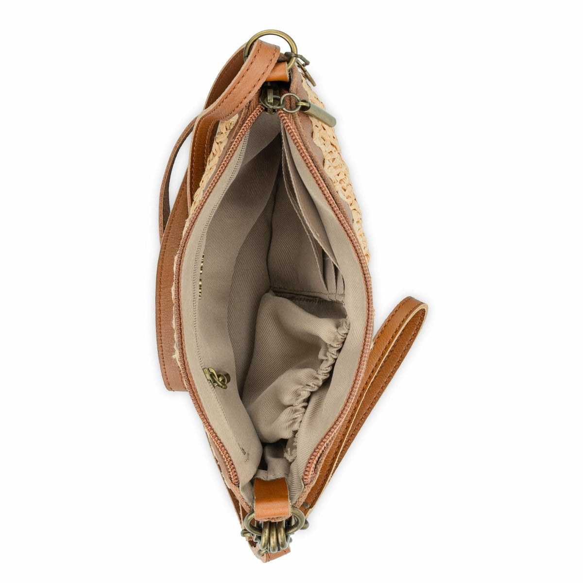 The Sak Vita Convertible Wristlet in Natural Primrose Straw