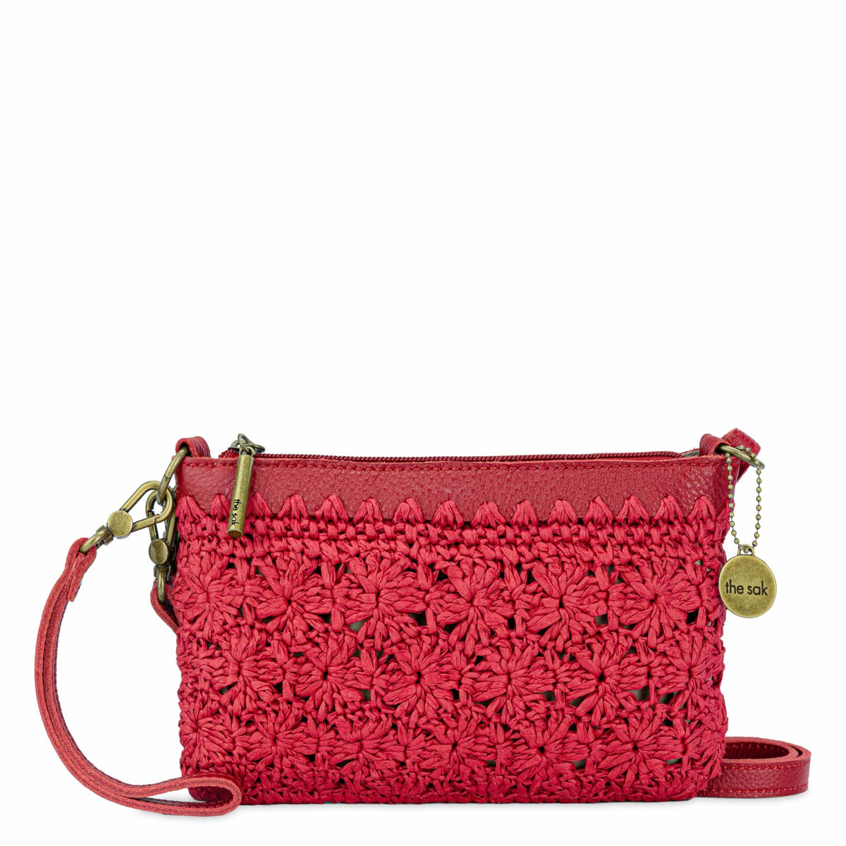 The Sak Vita Convertible Wristlet in Scarlet Primrose Straw