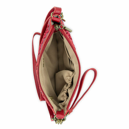 The Sak Vita Convertible Wristlet in Scarlet Primrose Straw
