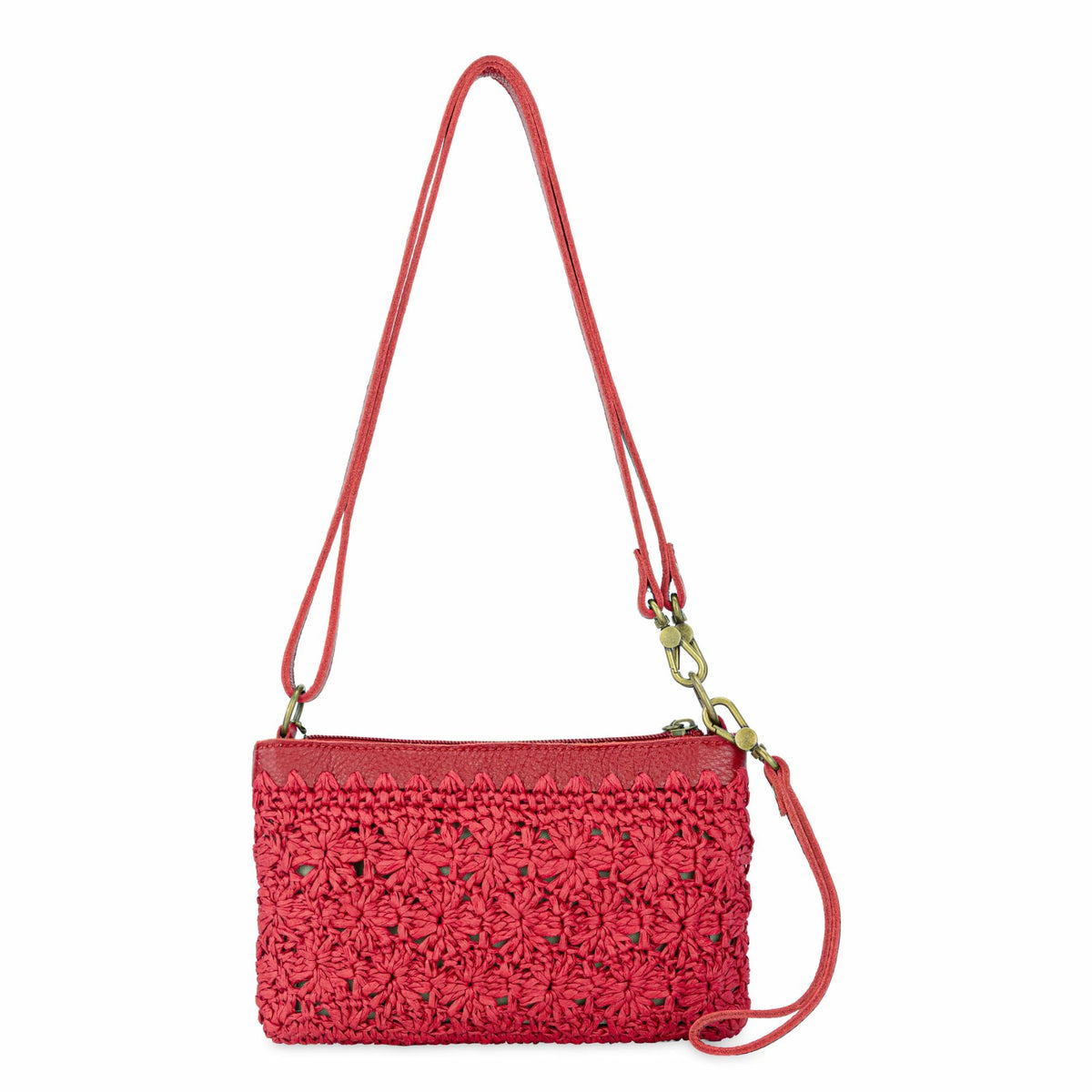 The Sak Vita Convertible Wristlet in Scarlet Primrose Straw
