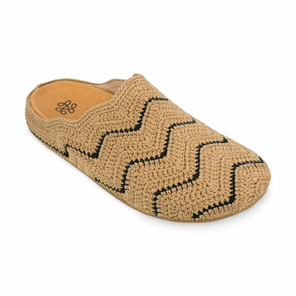 The Sak Bolinas Ripple Clog in Bamboo Black Ripple Crochet