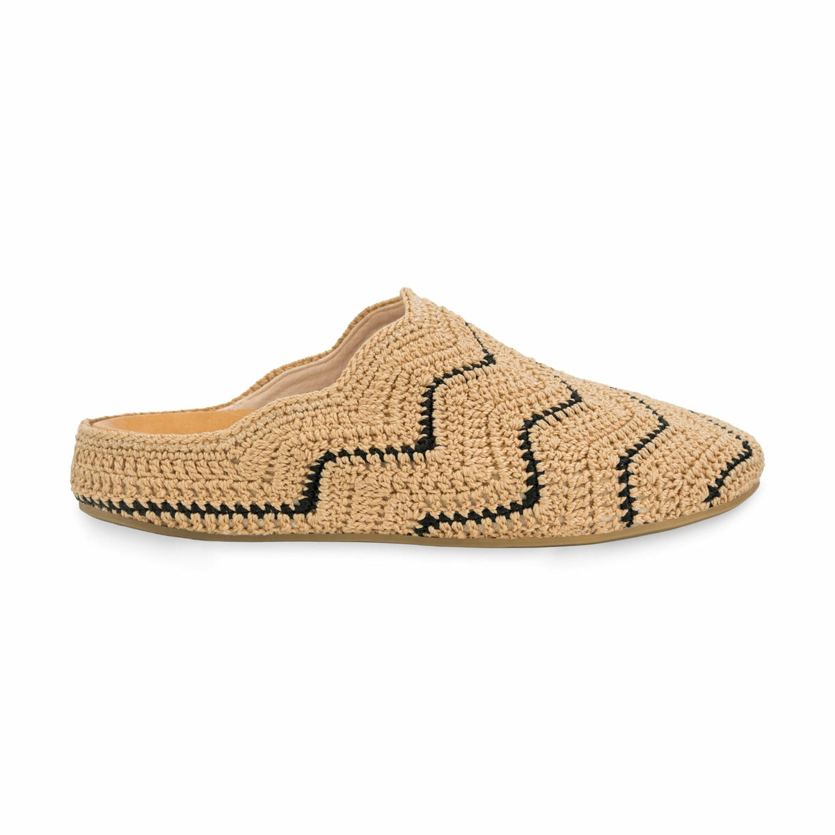 The Sak Bolinas Ripple Clog in Bamboo Black Ripple Crochet