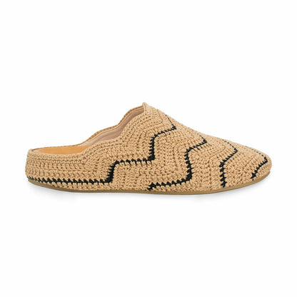 The Sak Bolinas Ripple Clog in Bamboo Black Ripple Crochet
