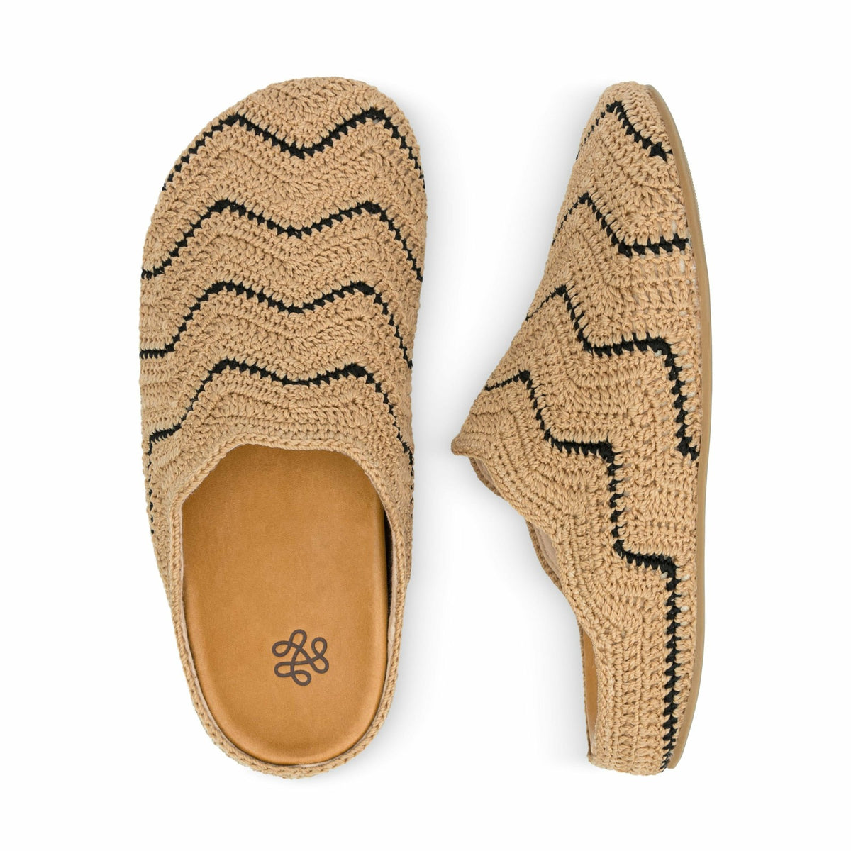 The Sak Bolinas Ripple Clog in Bamboo Black Ripple Crochet