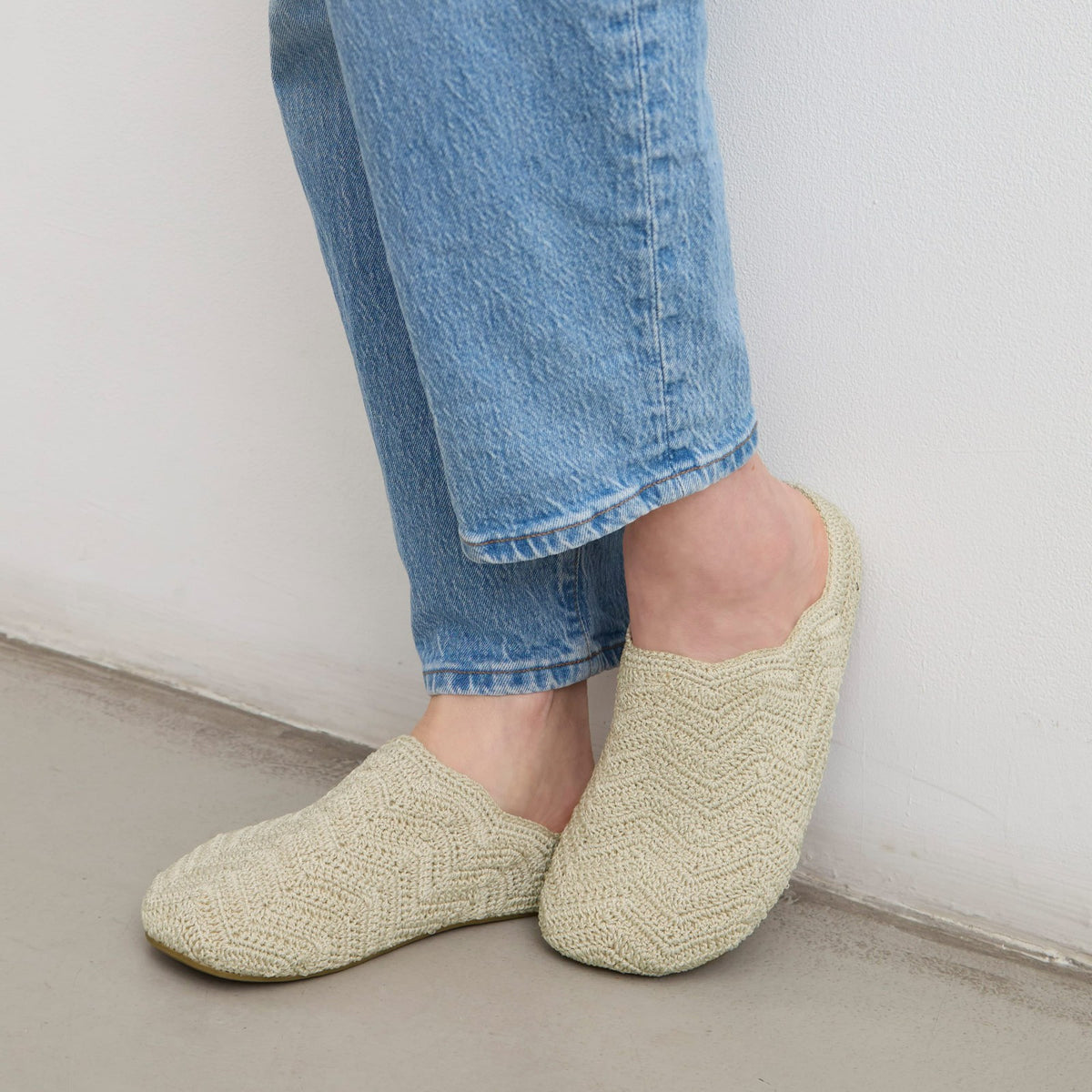The Sak Bolinas Ripple Clog in Natural Ripple Crochet