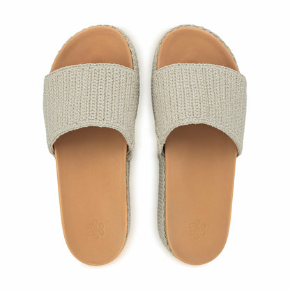 The Sak Olivia Platform Sandal in Ecru Crochet