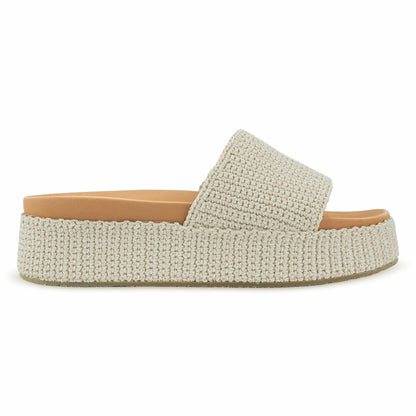 The Sak Olivia Platform Sandal in Ecru Crochet