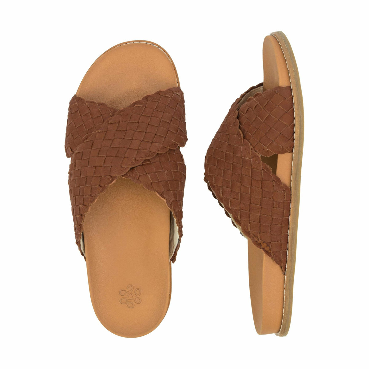 The Sak Penelope Sandal in Cognac Woven Leather