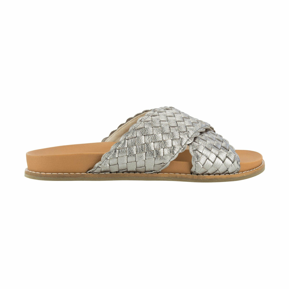 The Sak Penelope Sandal in Pyrite Woven Leather