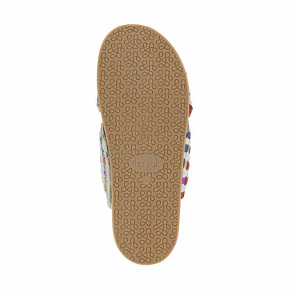 The Sak Penelope Sandal in Stone Multi Woven Leather