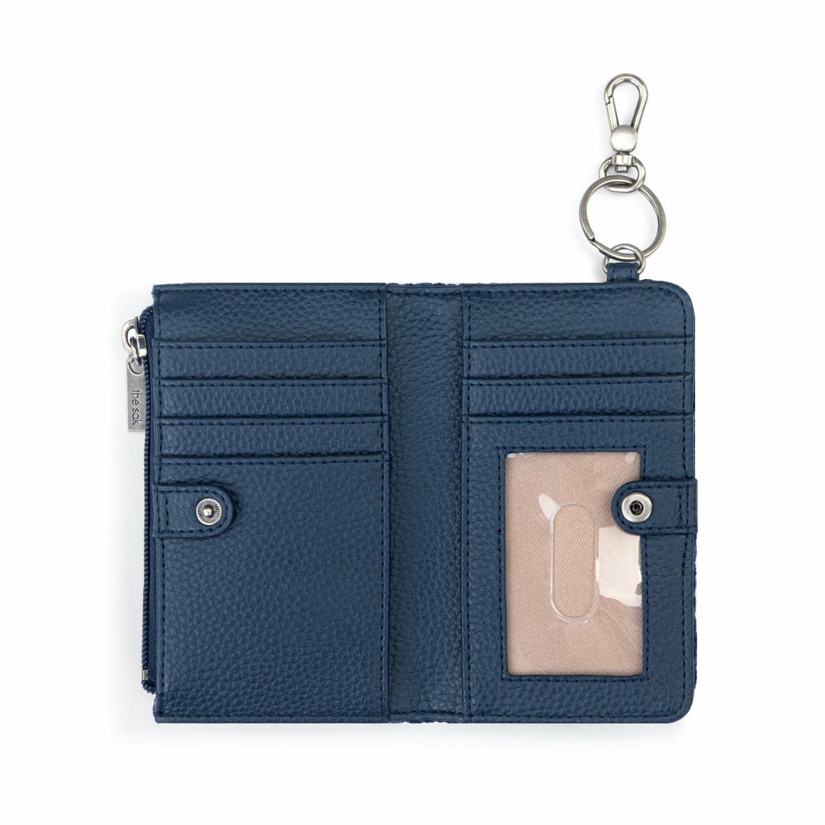 The Sak Encino Essential Wallet in Denim Tonal Straw Crochet