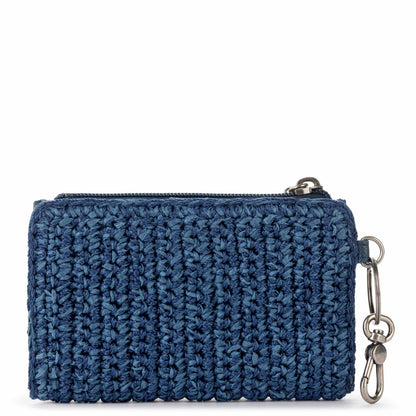 The Sak Encino Essential Wallet in Denim Tonal Straw Crochet