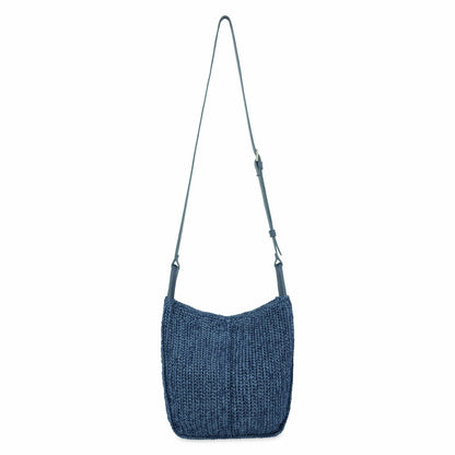 The Sak Los Feliz Crossbody Bag in Denim Tonal Straw Crochet