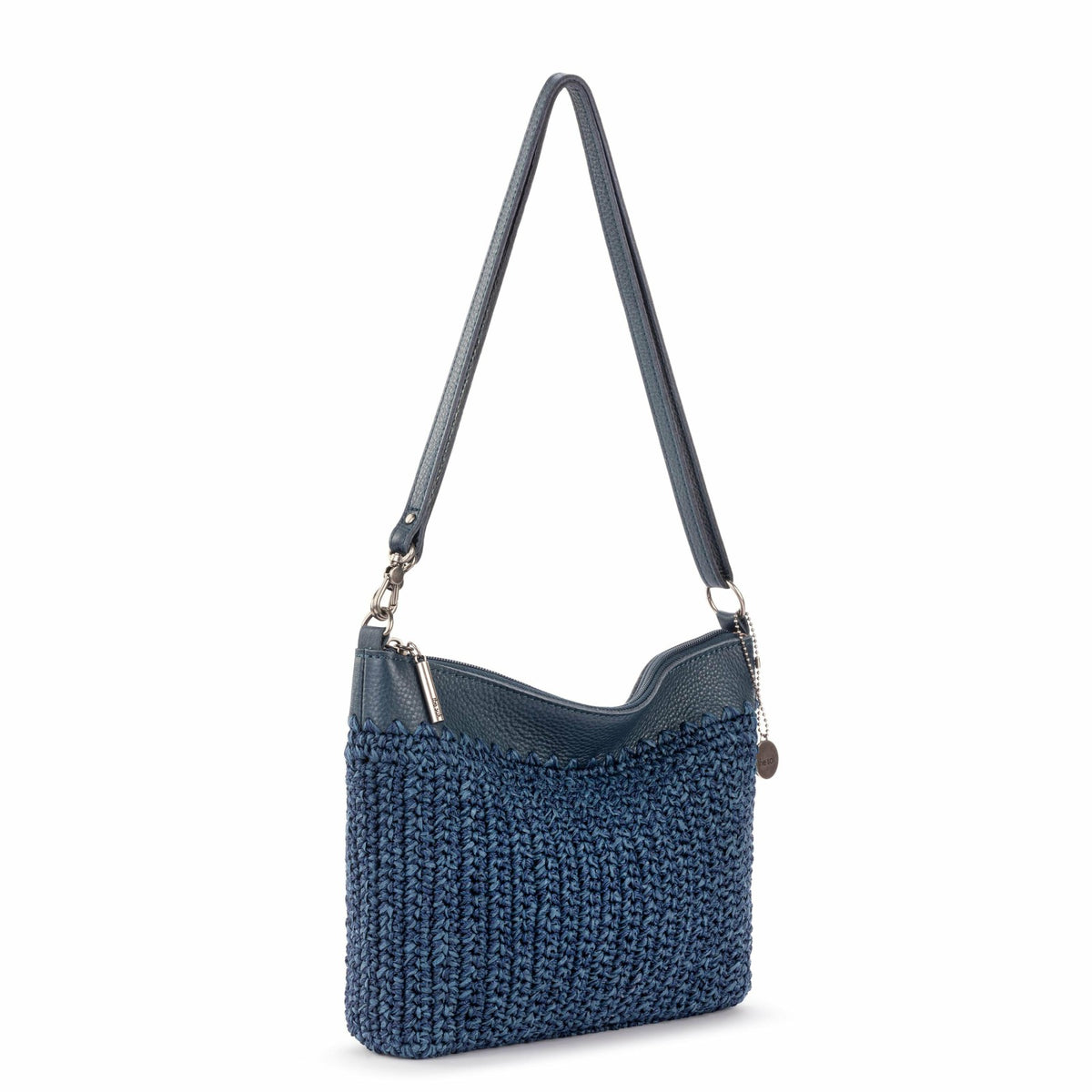 The Sak Lumi Crossbody Bag in Denim Tonal Straw Crochet