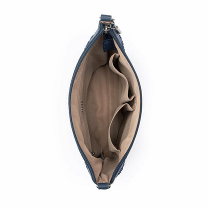 The Sak Lumi Crossbody Bag in Denim Tonal Straw Crochet