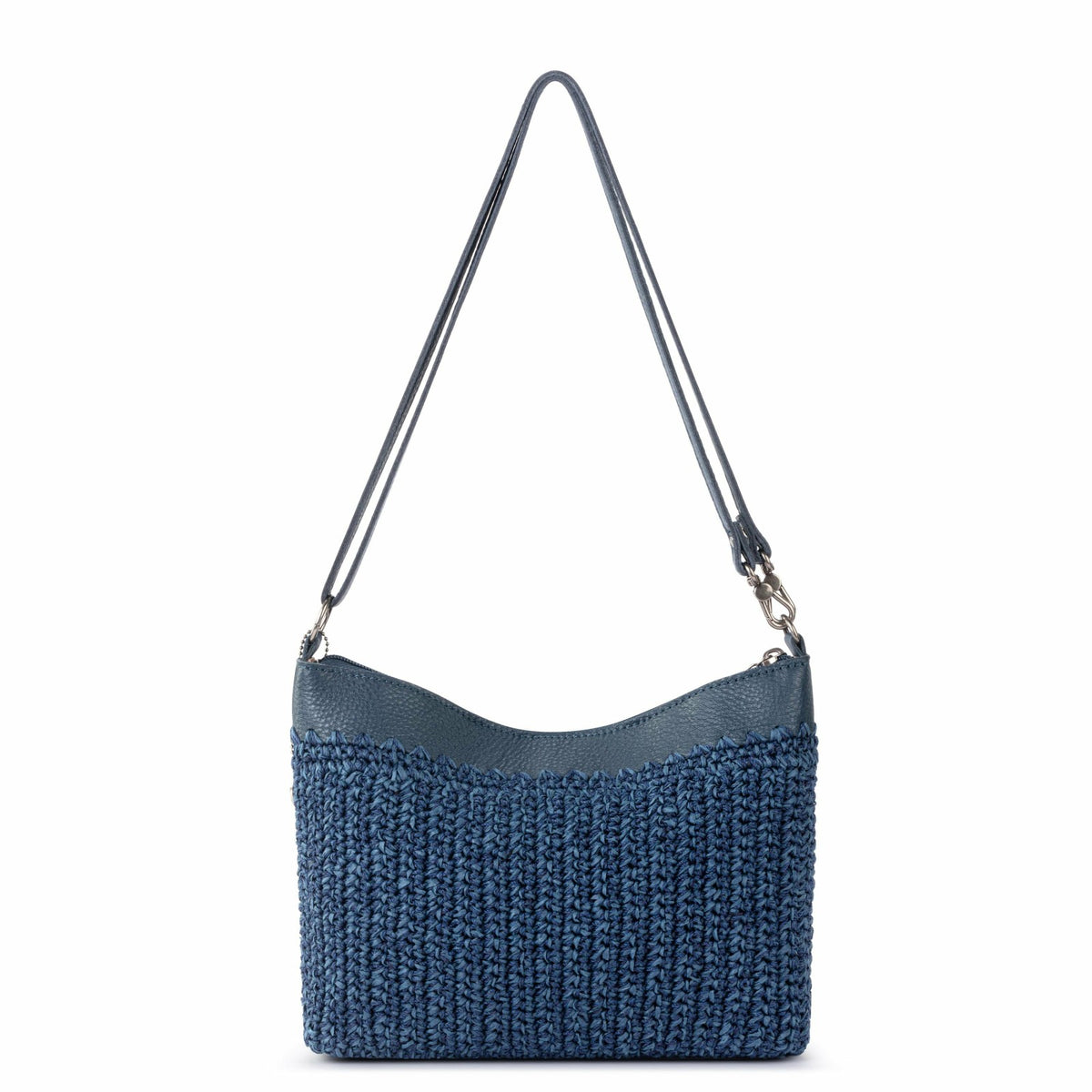 The Sak Lumi Crossbody Bag in Denim Tonal Straw Crochet