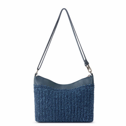 The Sak Lumi Crossbody Bag in Denim Tonal Straw Crochet