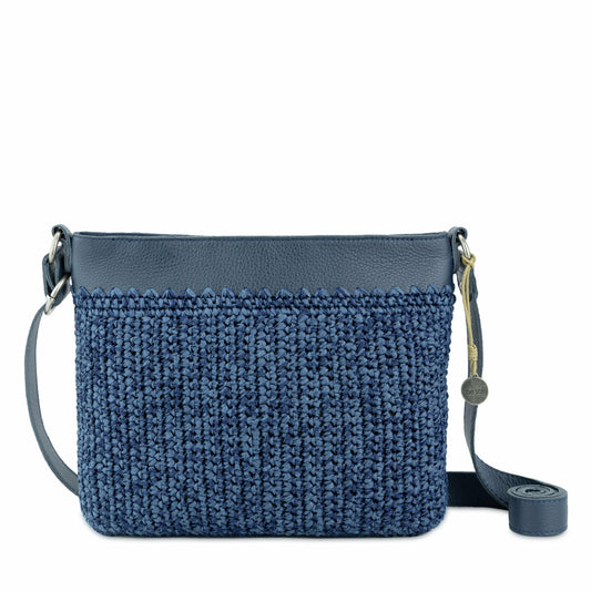 The Sak Melrose Crossbody Bag in Denim Tonal Straw Crochet