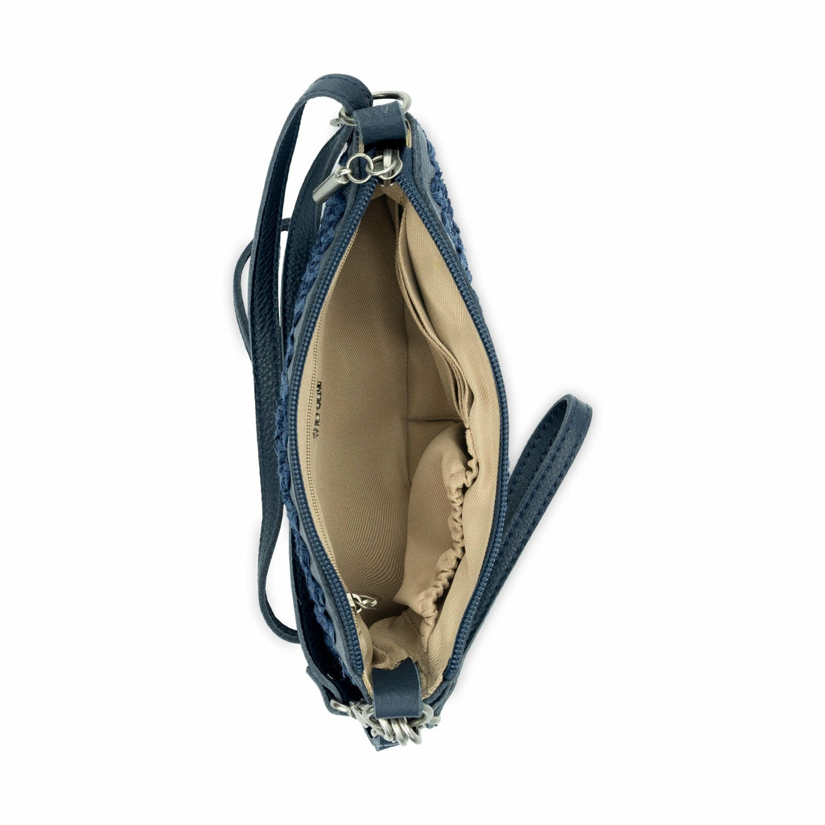 The Sak Vita Convertible Wristlet in Denim Tonal Straw Crochet