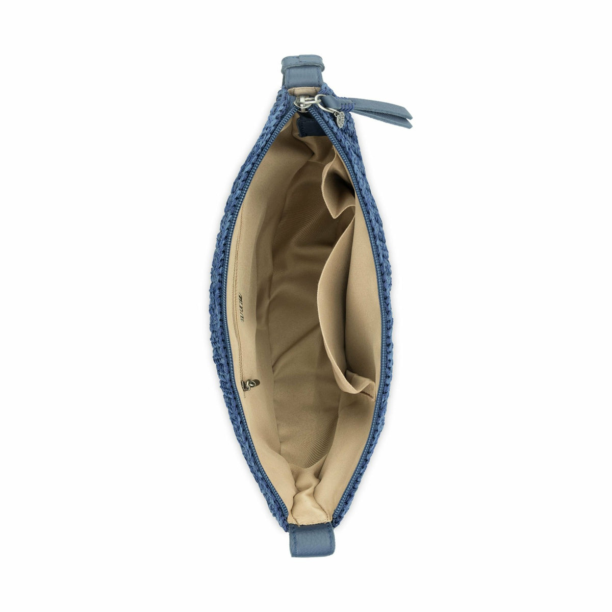 The Sak Tess Sling Bag in Denim Tonal Straw Crochet